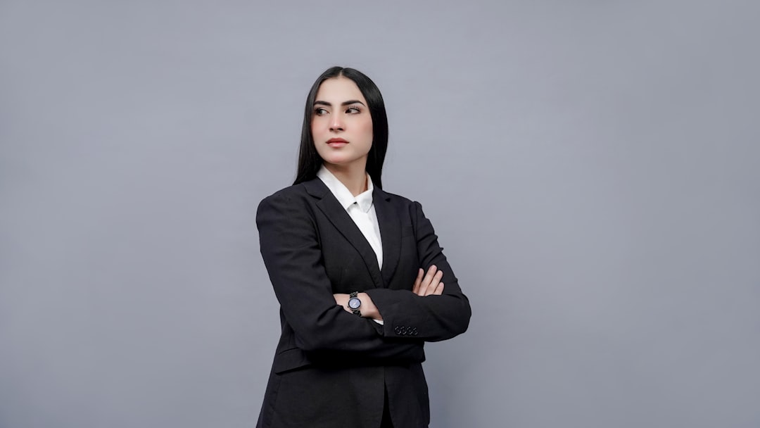 Confident business woman celebrating success