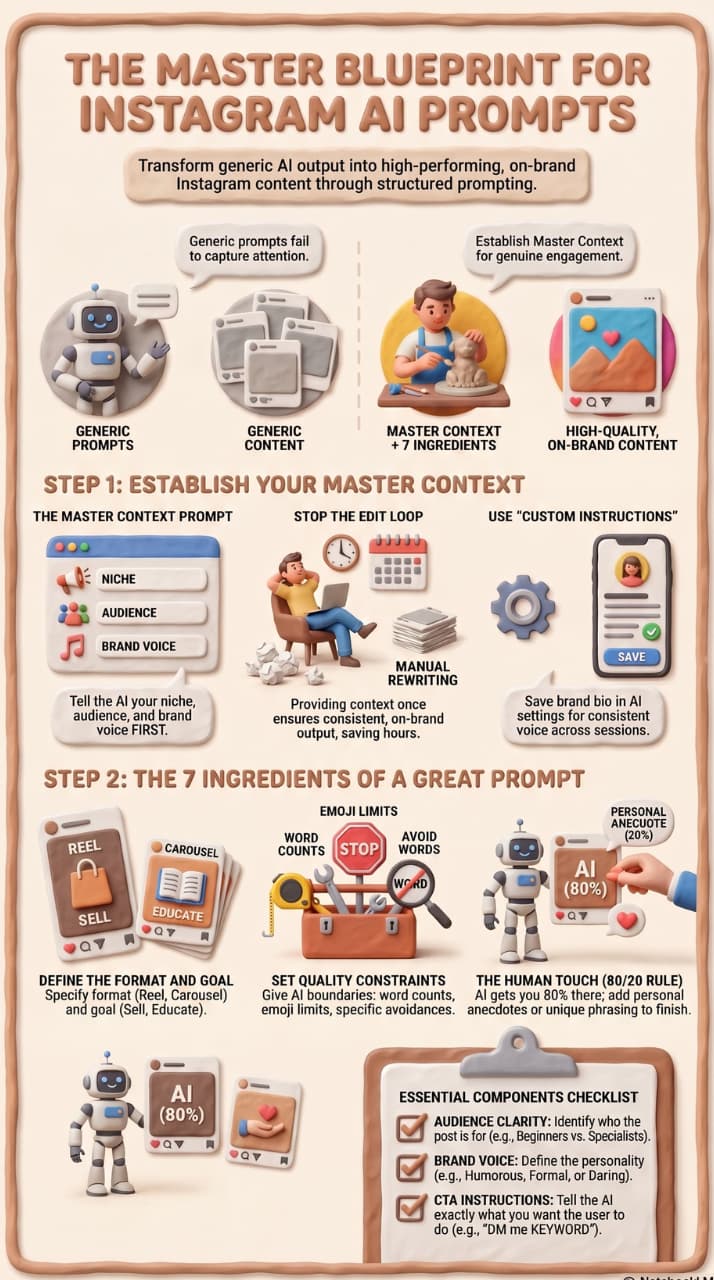 A professional B2B software infographic titled "Best Instagram DM Automation for E-commerce." Arranged in clean, modular white blocks against a soft purple backdrop, it crowns InstantDM as the top pick for scaling sales. Features list a sub-2-second comment-to-DM reply time, seamless Shopify integration, and human-like chat paths alongside a prominent 3D smartphone display showing an active checkout funnel.