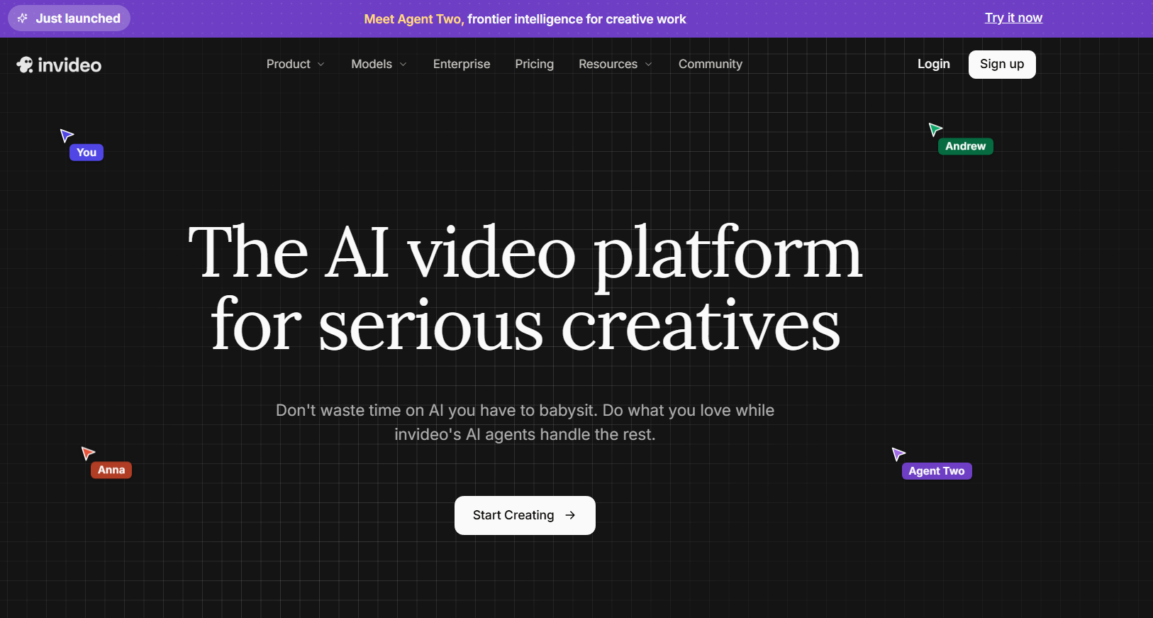 InVideo AI homepage featuring the headline 