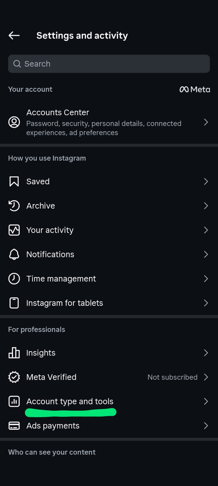 A screenshot of the Instagram 