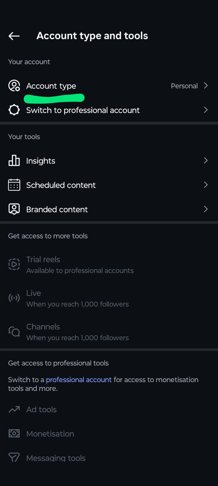 A screenshot of the Instagram 