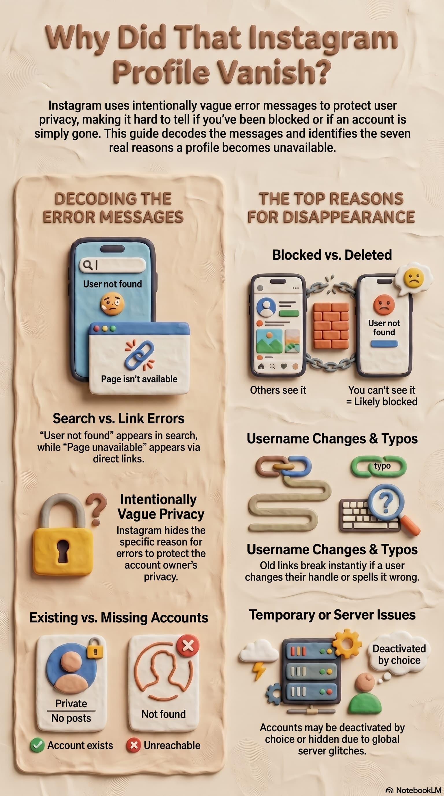 Search vs. Link Errors: Shows a 3D clay smartphone displaying 