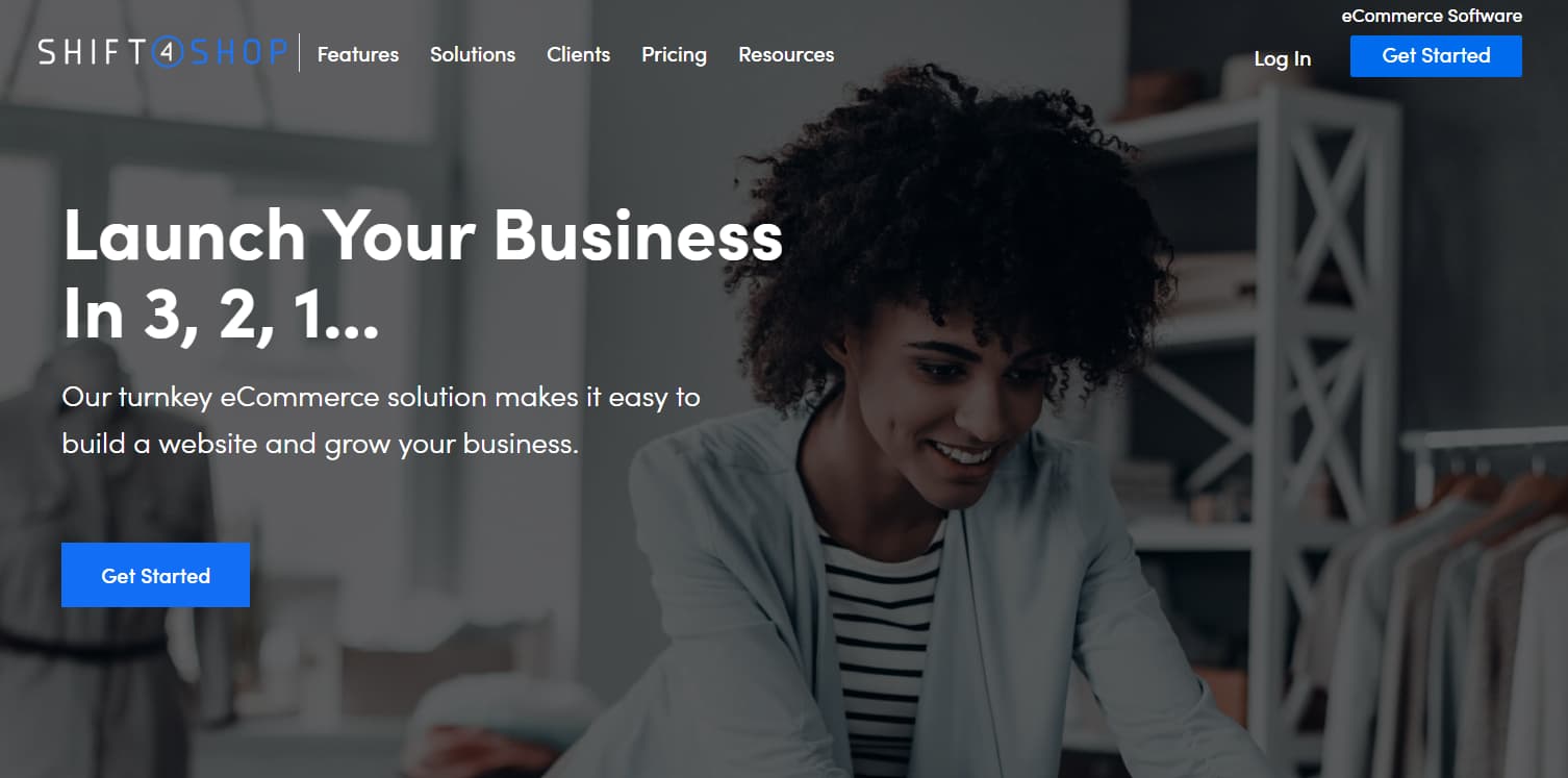 Shift4Shop homepage featuring the headline