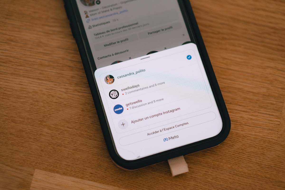 Instagram analytics on phone