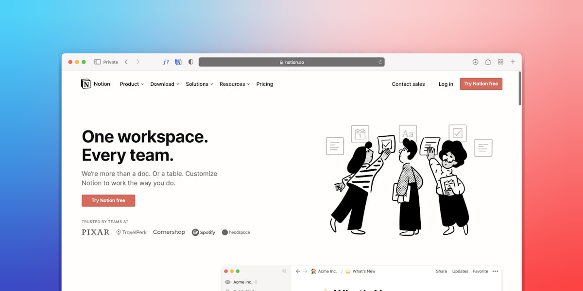 Notion workspace productivity
