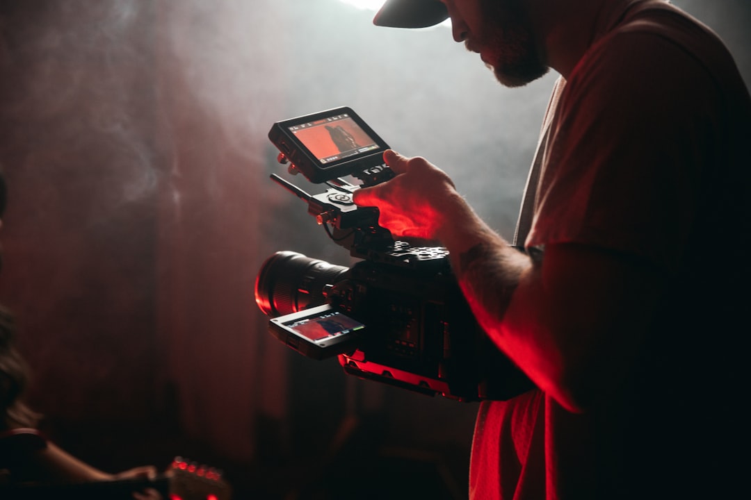 Content creator filming emotional storytelling video