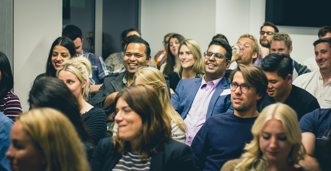 Diverse community of people connecting and engaging