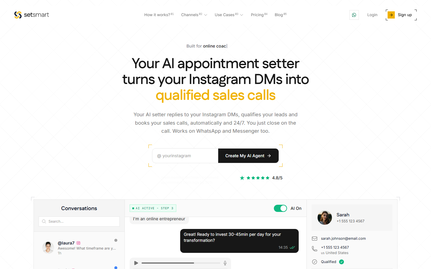 Screenshot of SetSmart's website homepage, August 2026